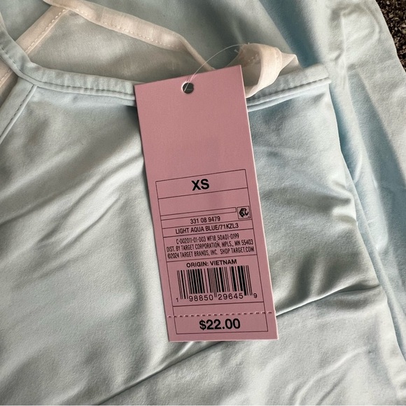 NWT Wild Fable Women's Layered Mini Slip Dress in Light Aqua Blue XS - Picture 5 of 8